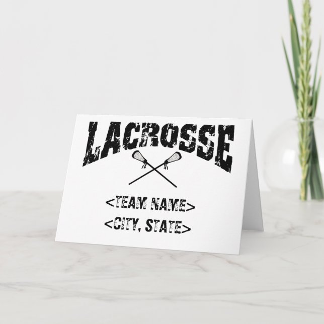 Personalized Team City State Lacrosse T-Shirts Card (Front)