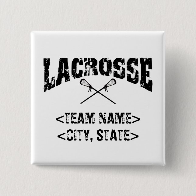 Personalized Team City State Lacrosse T-Shirts Pinback Button (Front)