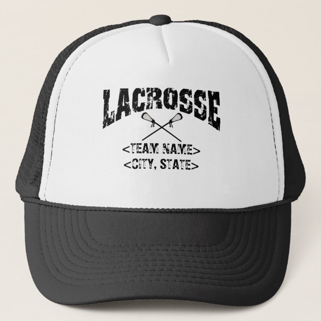Personalized Team City State Lacrosse Trucker Hat (Front)