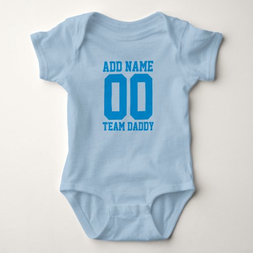 Personalized Team Daddy with Number Baby Bodysuit