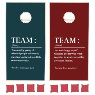 Personalized Team Definition Best Team Ever Cornhole Set
