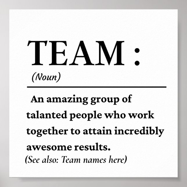 Personalized Team definition best team ever Poster (Front)