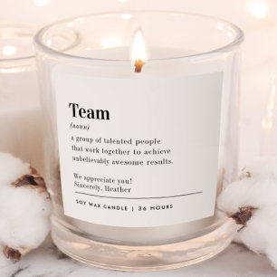 Personalized Team Definition Bulk Appreciation Gif Scented Candle