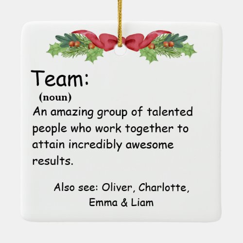 Personalized Team Definition employee appreciation Ceramic Ornament