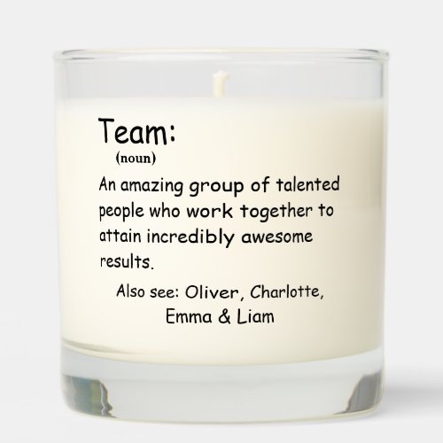 Personalized Team Definition employee appreciation Scented Candle