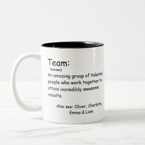 Personalized Team Definition employee appreciation Two_Tone Coffee Mug