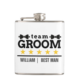 Personalized Team Groom Best Man Flask