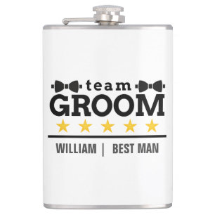Personalized Team Groom Best Man Flask