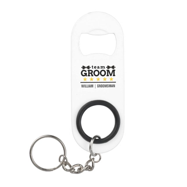  Personalized Team Groom Groomsman Keychain Bottle Opener (Front)