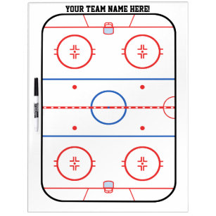 Personalized Team Hockey Rink Game Planner Dry Erase Board