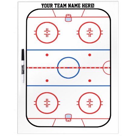 Personalized Team Hockey Rink Game Planner Dry Erase Board