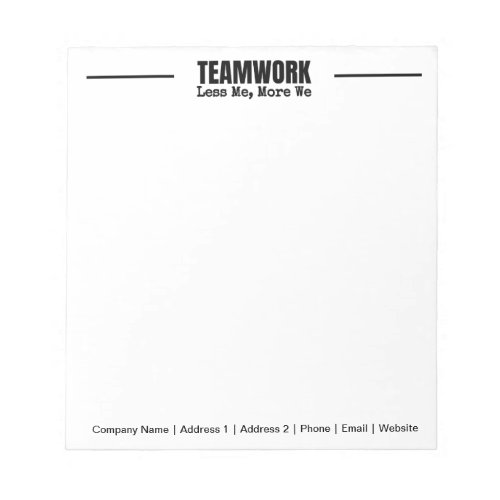 Personalized Team Inspirational Office Corporate  Notepad