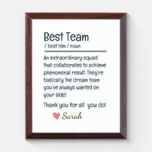 Personalized Team Memories Forever Award Plaque