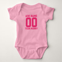 Personalized Team Mommy with Number Baby Bodysuit