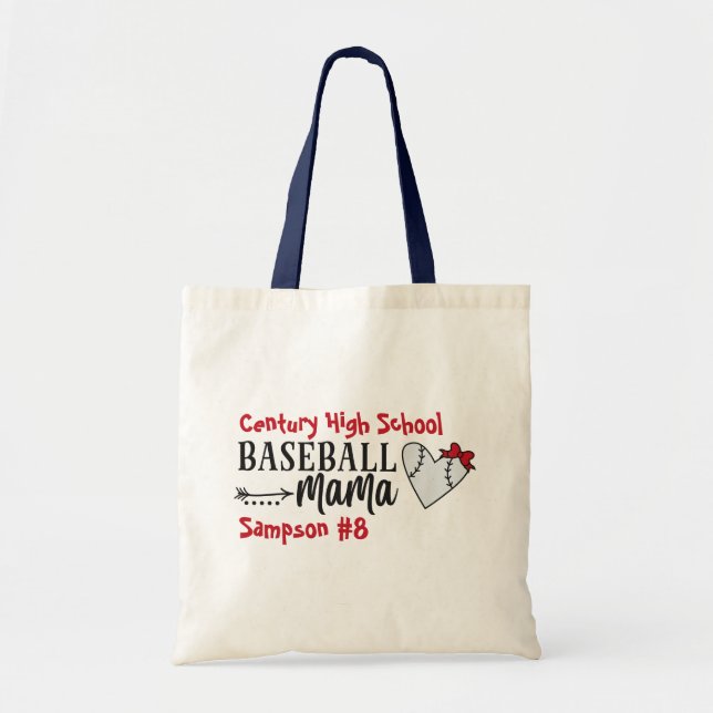 Personalized Team Name Baseball Mama  Tote Bag (Front)