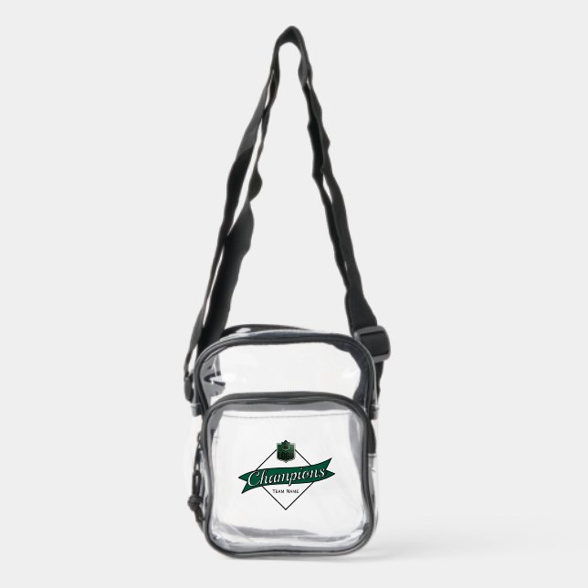 Personalized Team Name Game Day Ready Custom Logo Clear Crossbody Bag (Front)