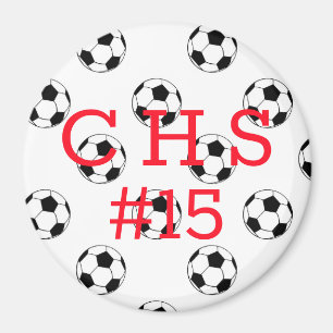 Personalized Team Name & Number Monogram Soccer Magnet