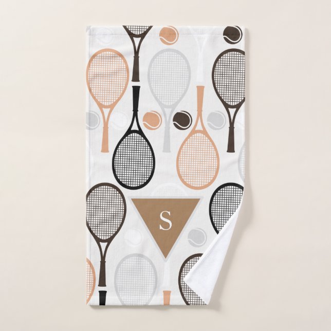 Personalized Team Name Player Tennis Rackets White Hand Towel (Hand Towel)