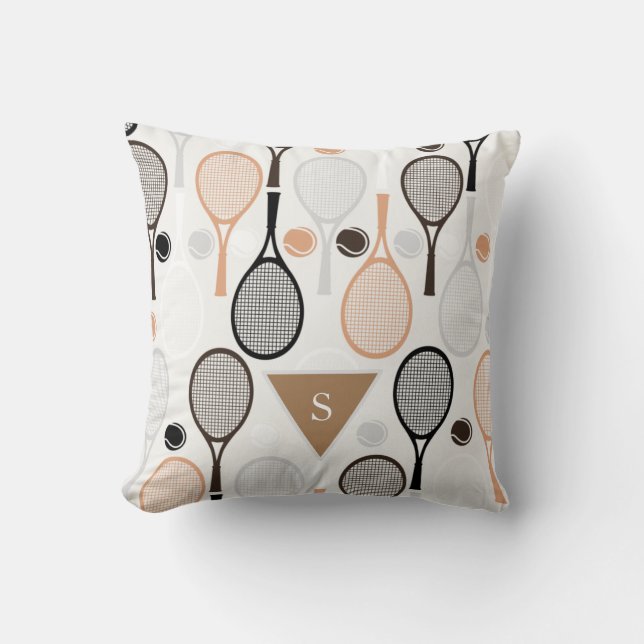 Personalized Team Name Player Tennis Rackets White Throw Pillow (Front)