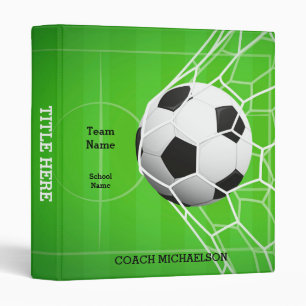 Personalized Team Name Soccer Ball (1-Inch Only) 3 Ring Binder