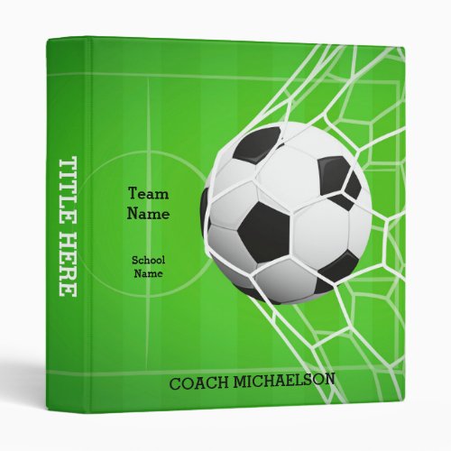 Personalized Team Name Soccer Ball 1_Inch Only 3 Ring Binder