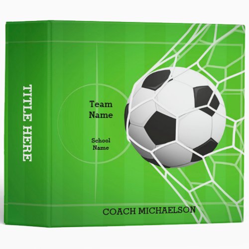 Personalized Team Name Soccer Ball 2_Inch Only 3 Ring Binder