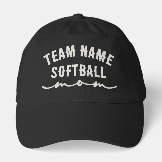 Personalized Team Name, Softball Mom Hat (Front)