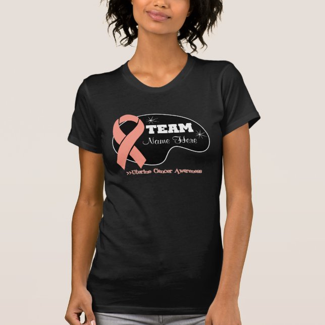 Personalized Team Name - Uterine Cancer T-Shirt (Front)