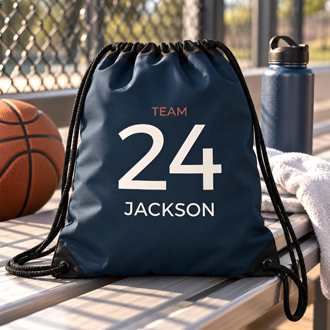 Personalized Team Number Name Drawstring Backpack (Creator Uploaded)