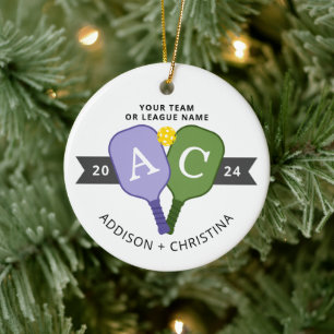 Personalized Team Player Pickleball Ornament