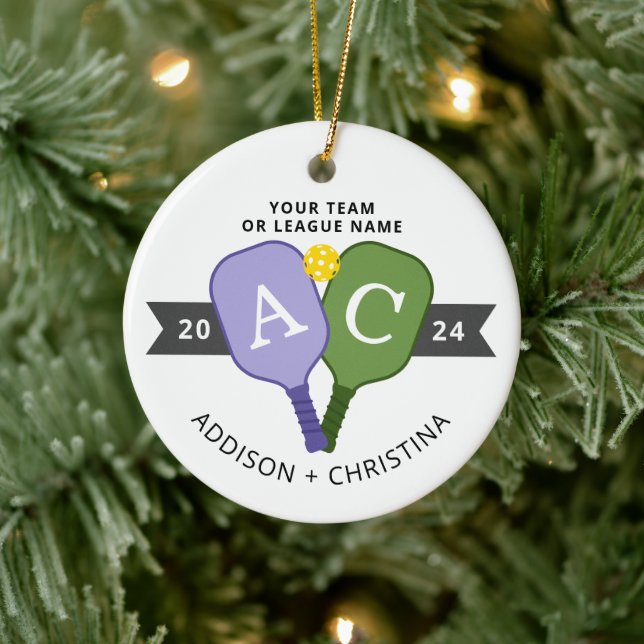 Personalized Team Player Pickleball Ornament (Tree)