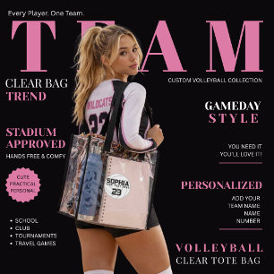 Personalized Team Sports -Volleyball Clear Tote Bag