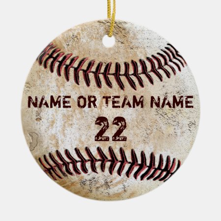Personalized Team Vintage Baseball Ornaments