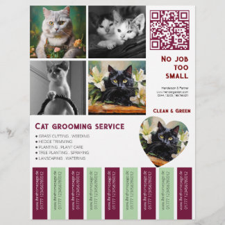 Personalized Tear Off Flyer Cat QR code 