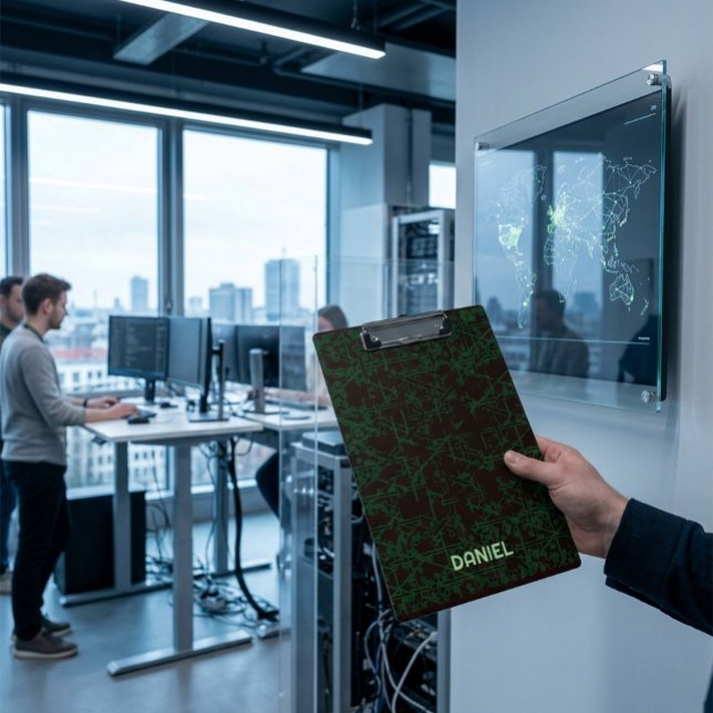 Personalized Tech Circuit Modern Clipboard (Creator Uploaded)