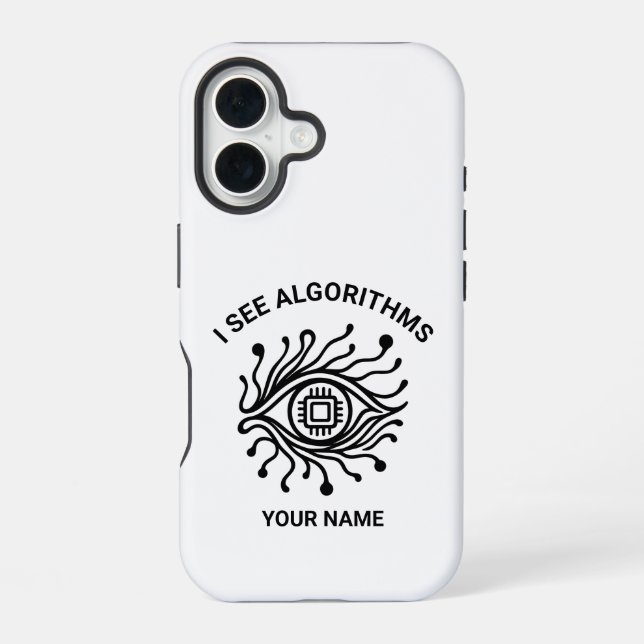 Personalized Tech iPhone Case with Custom Text (Back)