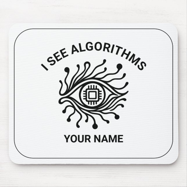 Personalized Tech Mouse Pad with Custom Text (Front)