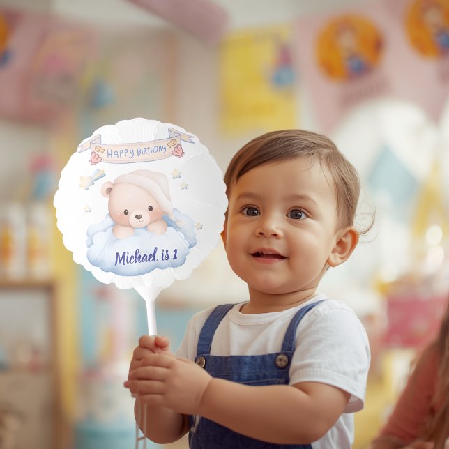 Personalized Teddy Bear 1st Birthday Balloon (Creator Uploaded)