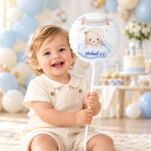 Personalized Teddy Bear 1st Birthday Balloon