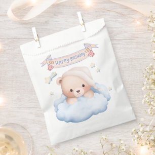 Personalized Teddy Bear 1st Birthday Favor Bag