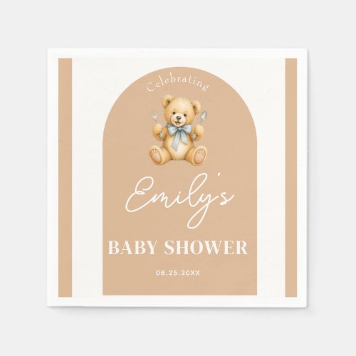 Personalized Teddy Bear Baby Shower Napkins