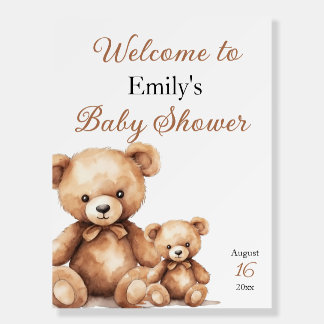 Personalized Teddy Bear Baby Shower Welcome Sign