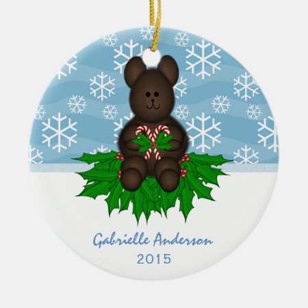 Personalized: Teddy-bear: Christmas Ornament