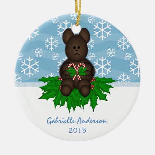 Personalized Teddy_bear Christmas Ornament