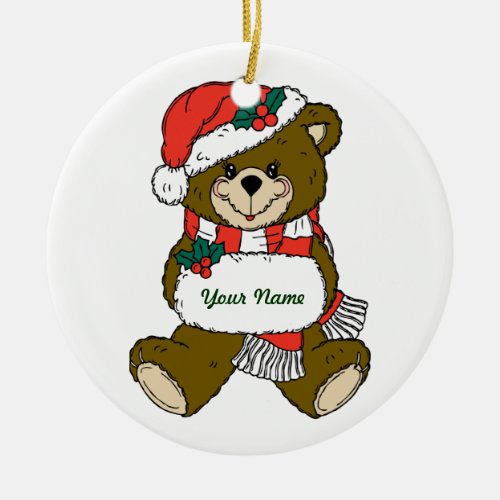 Personalized Teddy Bear Christmas Ornament