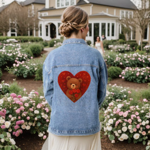 Personalized Teddy Bear Denim Jacket — Cute Custom