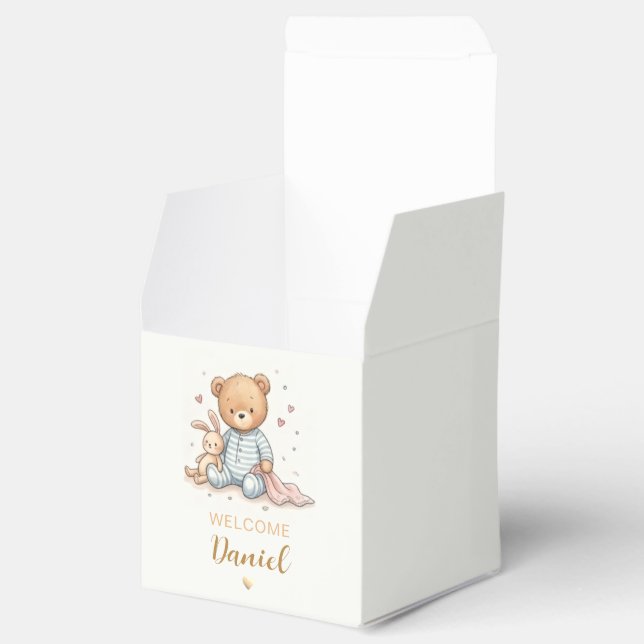 Personalized Teddy Bear Favor Box| Neutral  Boxes (Opened)