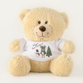 Personalized Teddy Bear First Christmas Gift