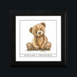 Personalized Teddy Bear Keepsake Gift Box<br><div class="desc">A simple personalized keepsake gift box,  for keepsakes,  jewelry,  and little treasures. Add your child's name.</div>