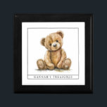 Personalized Teddy Bear Keepsake Gift Box<br><div class="desc">A simple personalized keepsake gift box,  for keepsakes,  jewelry,  and little treasures. Add your child's name.</div>